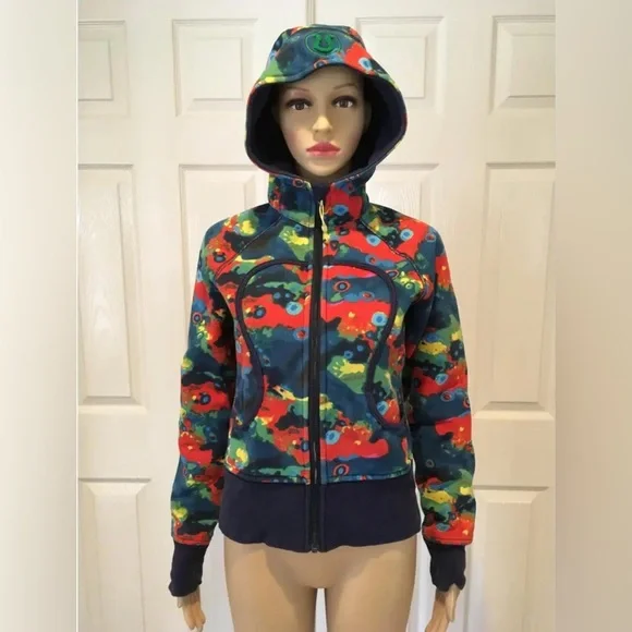 LULULEMON RARE Vintage Scuba Hoodie Full Zip Size 6 Multicolor - Picture 1 of 12